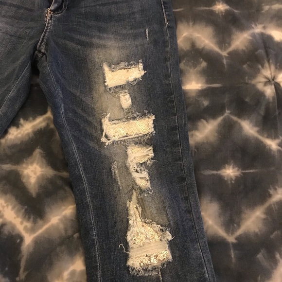 Bebe Jeans 👖 Ripped with sequence underlining - Picture 4 of 6